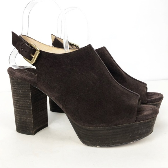 MICHAEL Michael Kors Shoes - Michael Kors Chunky heels Brown Suede Mules sz 10